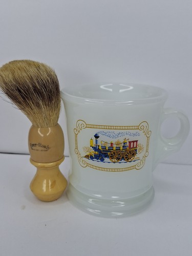 Milk glass shaving barber mug - barber,